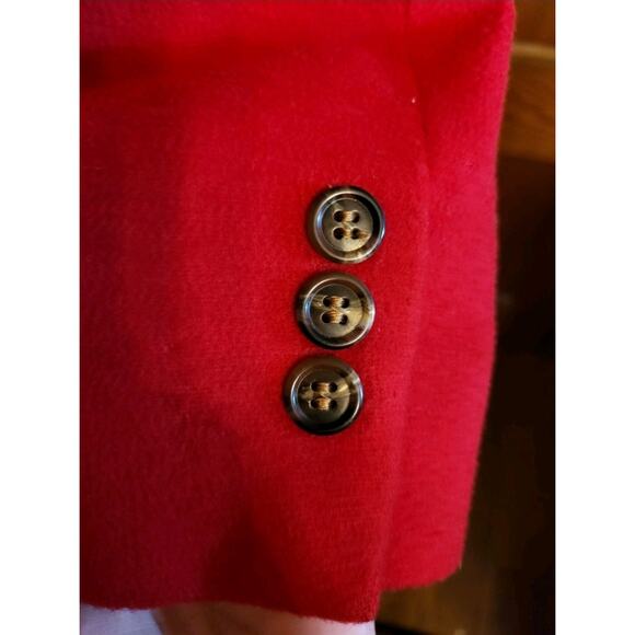 Vintage Augustus Red Wool Blazer Women's Size 10 Classic 1980s Power Jacket - Picture 4 of 14